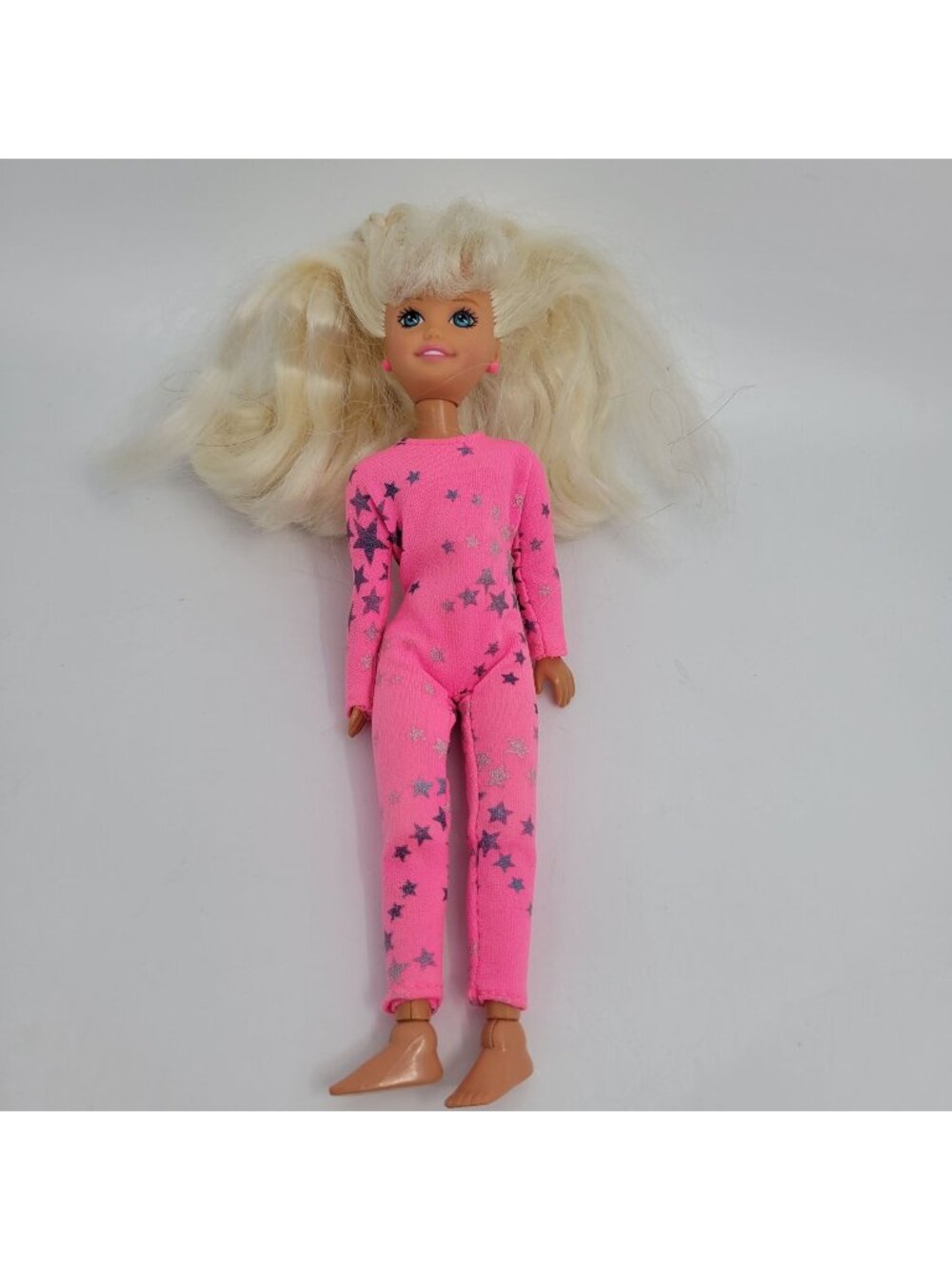Vintage 1995 Barbie Gymnast Stacie Doll w/ Pink & Silver Stars Leotard